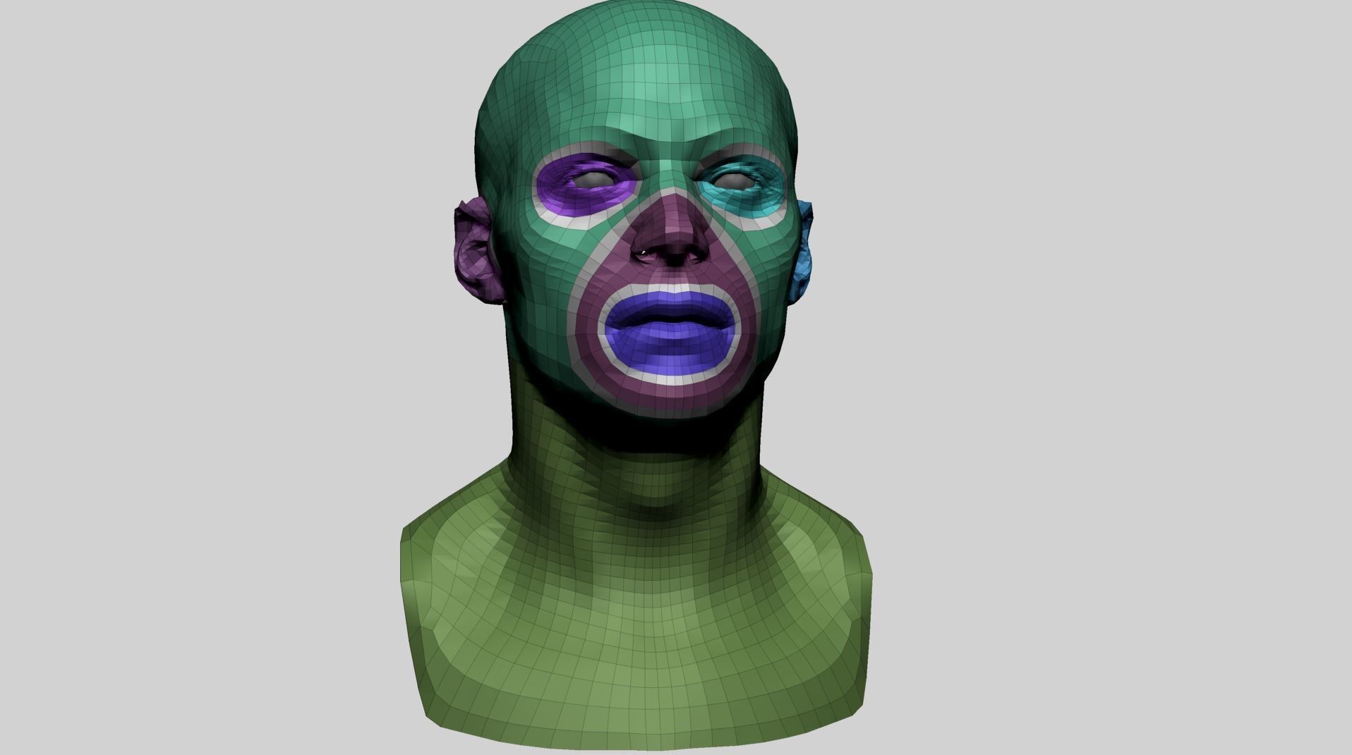 Male Head Basemesh C 3D model_2