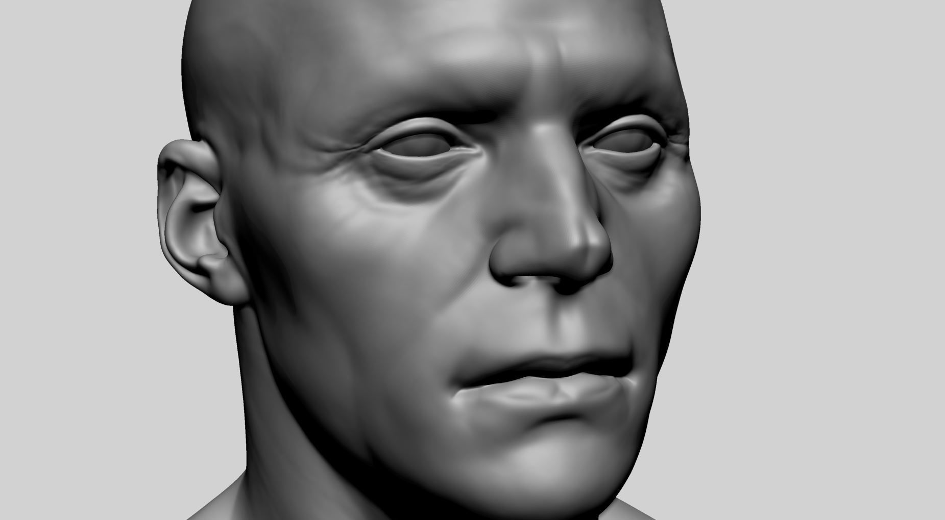 Male Head Basemesh C 3D model_11