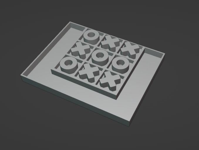 Tic-tac-toe Xs and Os noughts and crosses 3D print model_9