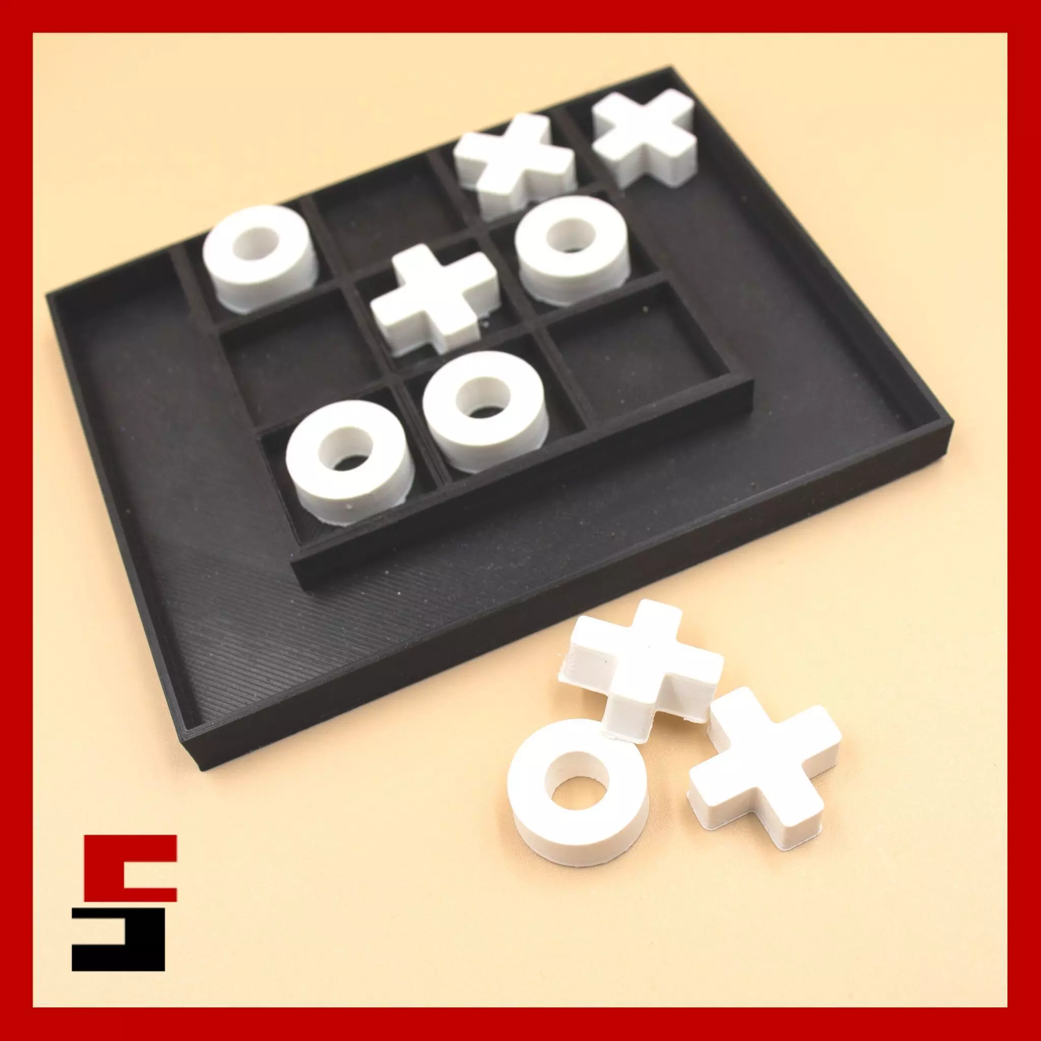 Tic-tac-toe Xs and Os noughts and crosses 3D print model_0