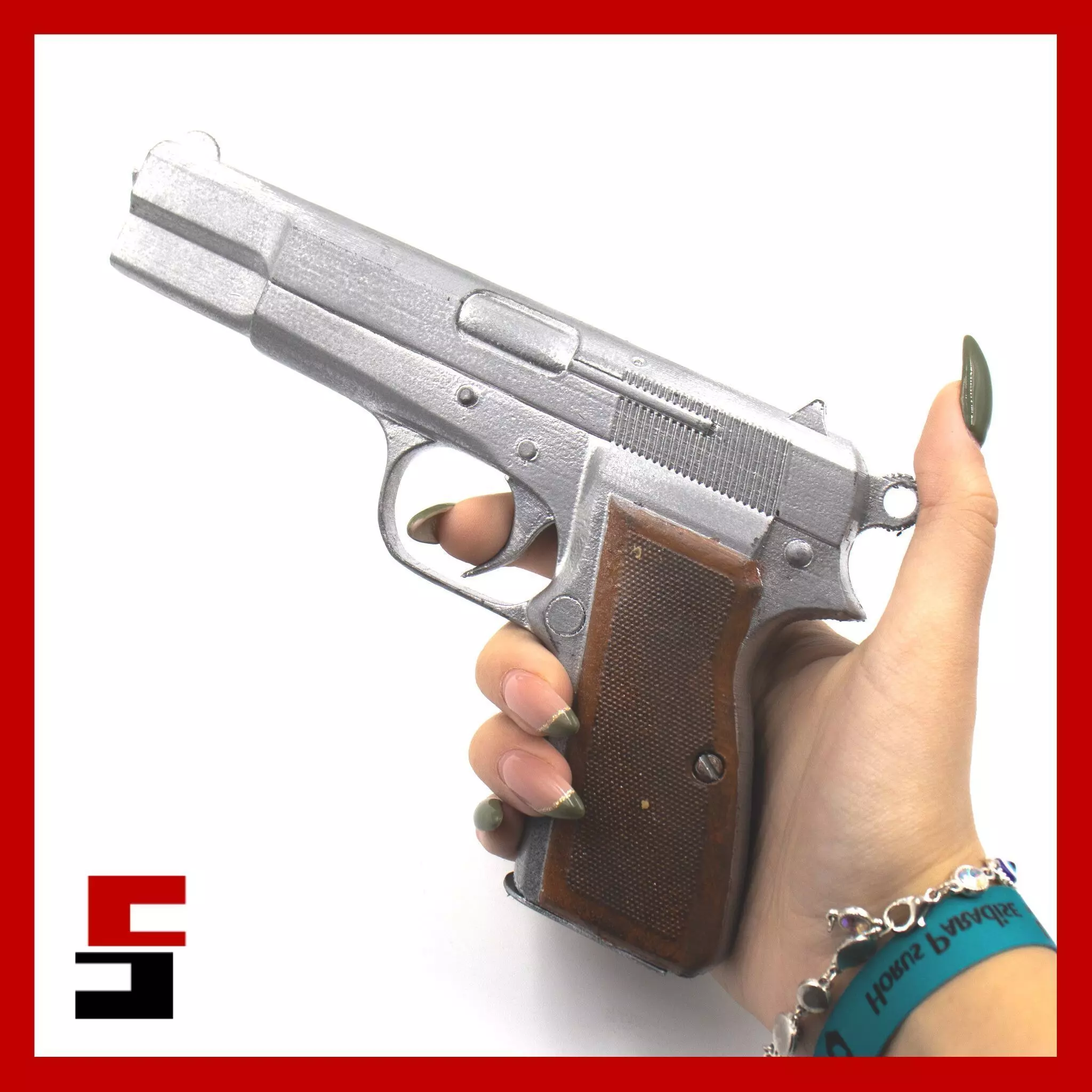 Browning Hi-Power Prop practice fake training 3D print model