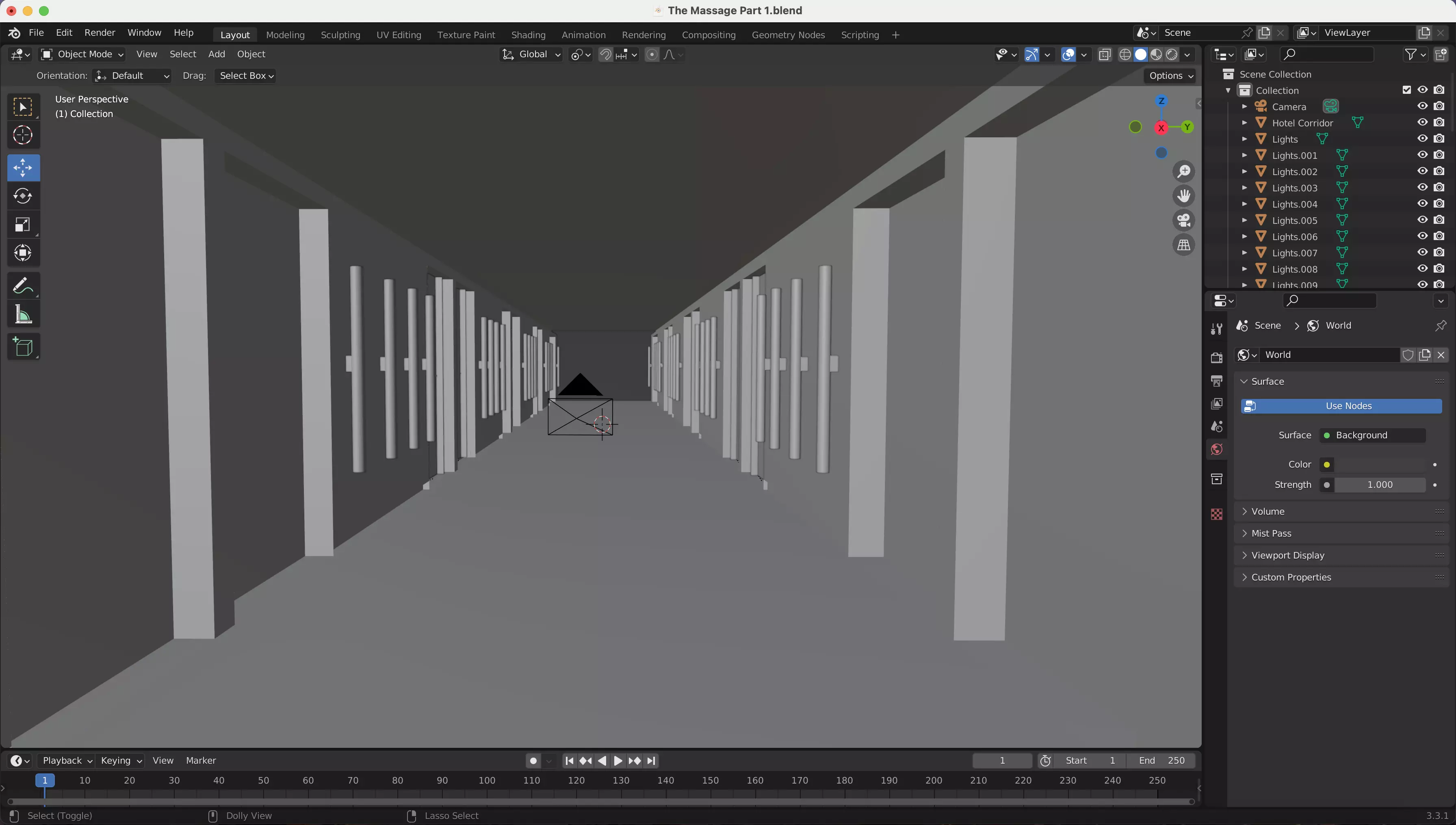 Hotel Corridor Free 3D model_0