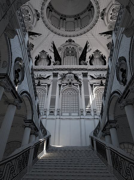 Royal Lobby With Stairs 3D model_1