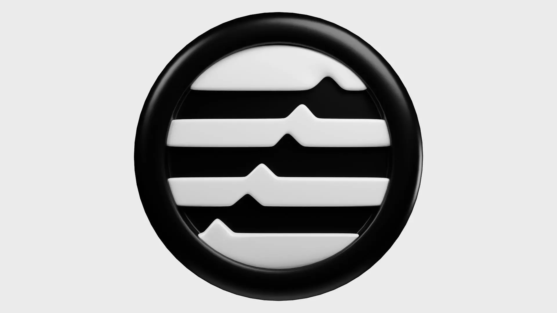 Aptos or APT Black Crypto Coin with cartoon style 3D model_0