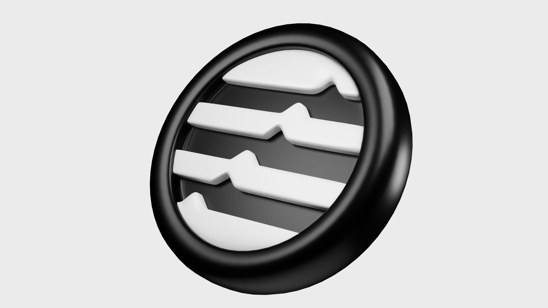 Aptos or APT Black Crypto Coin with cartoon style 3D model_1