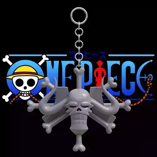 Keychain Kaido Jolly Roger - One Piece 3D print model Keychain Kaido Jolly Roger - One Piece 3D print model