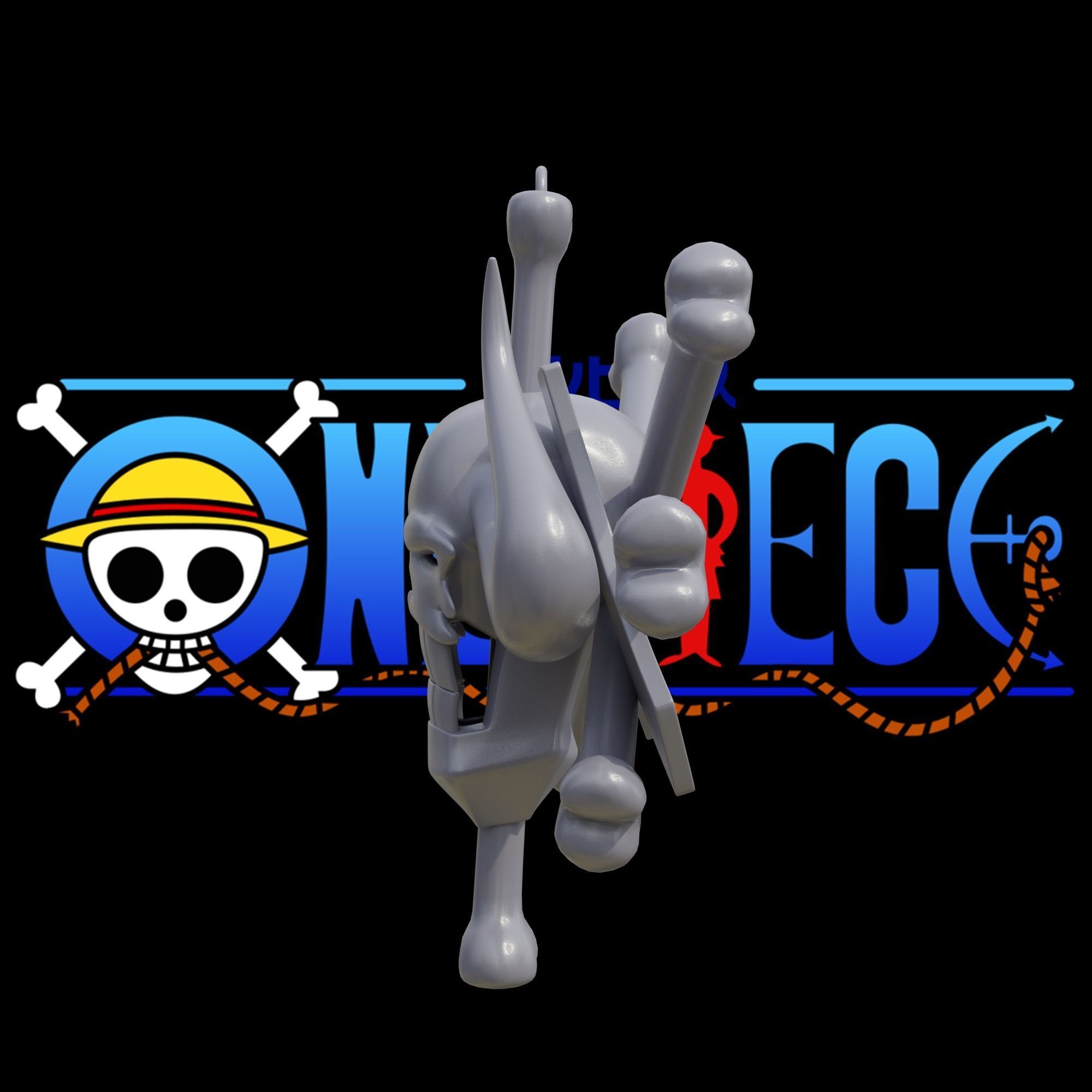 Keychain Kaido Jolly Roger - One Piece 3D print model_3