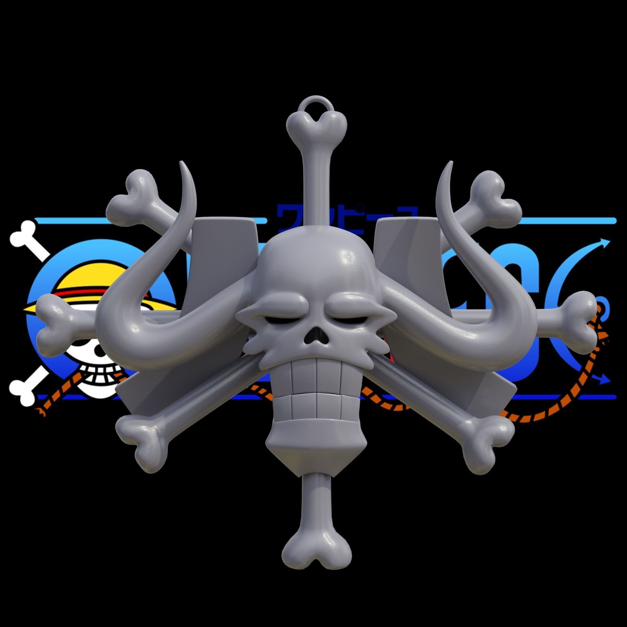 Keychain Kaido Jolly Roger - One Piece 3D print model_1