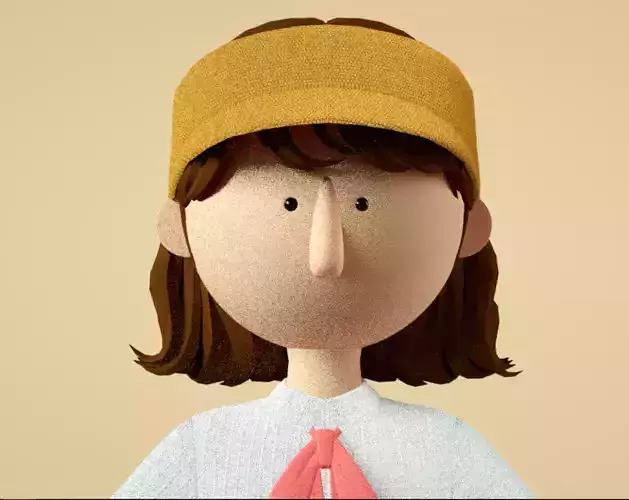 cartoon sun hat girl