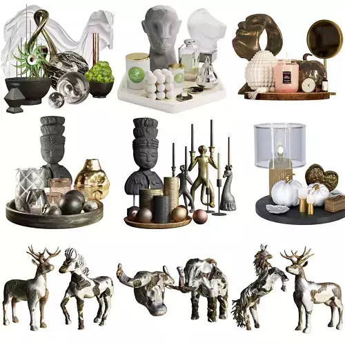 Large set with a decor for a cafe or home