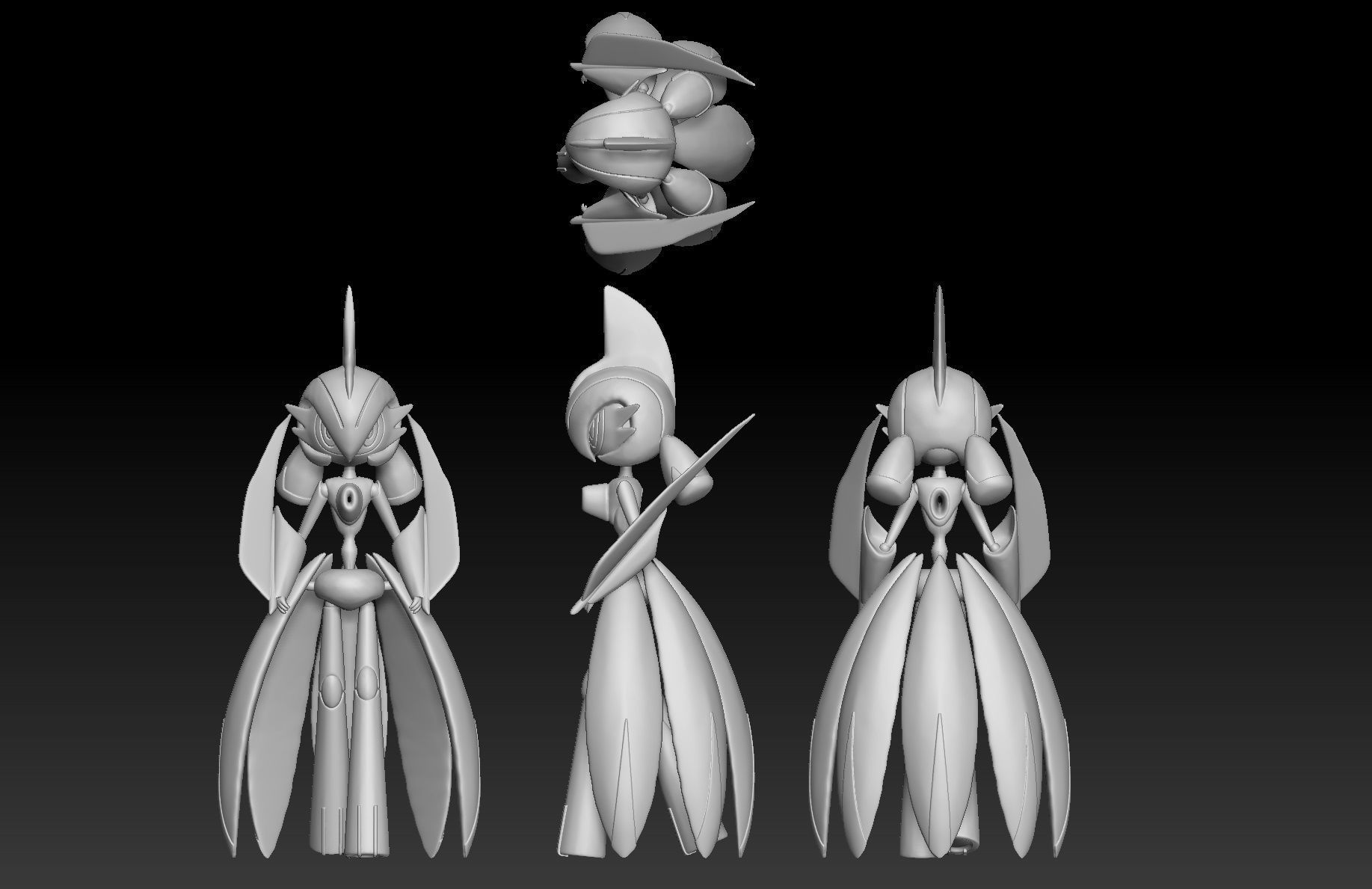 Pokemon Paradox Future Gardevoir Gallade Iron Valiant 3D print model_1