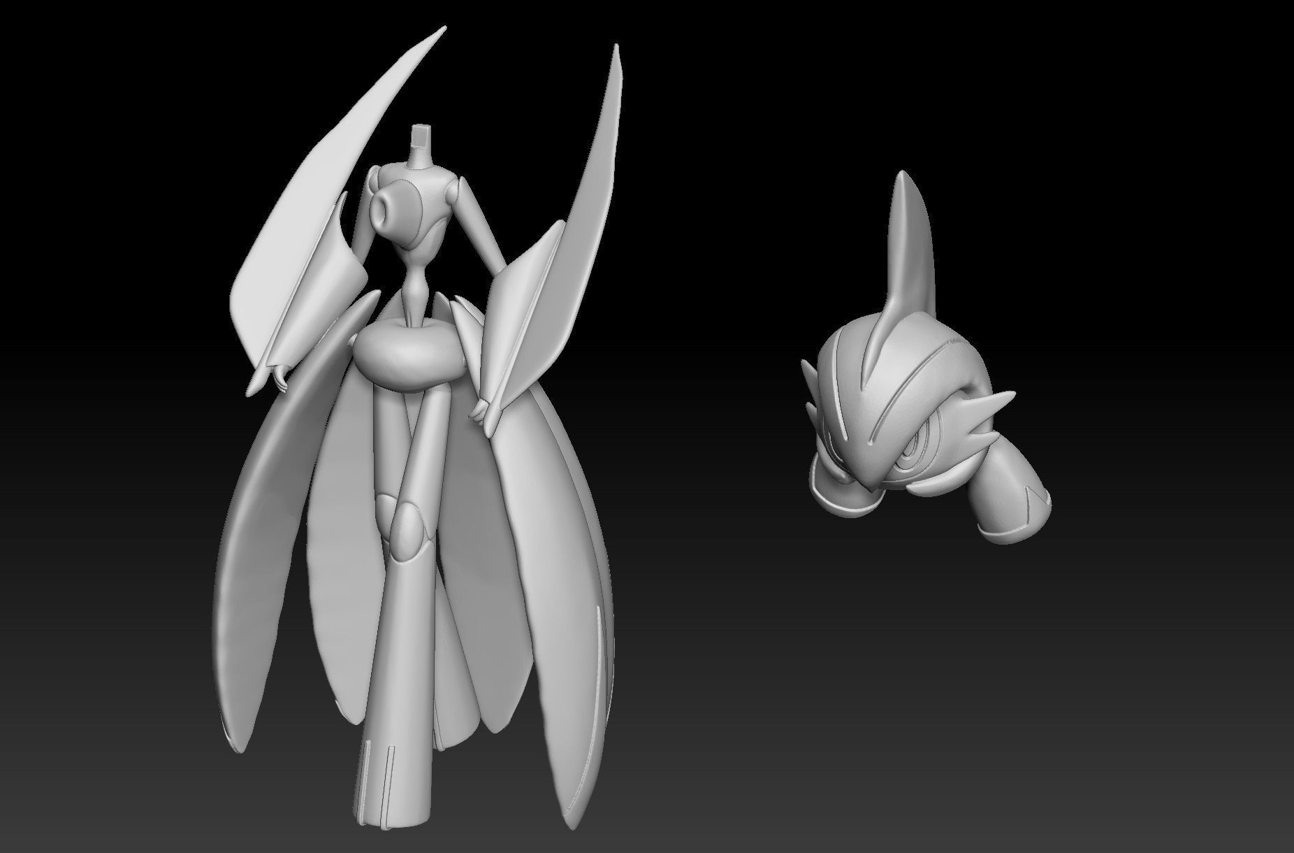 Pokemon Paradox Future Gardevoir Gallade Iron Valiant 3D print model_2