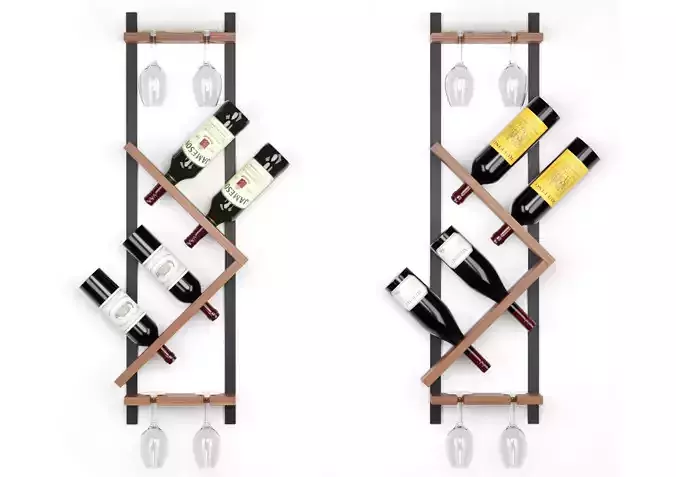 Modern Wall Mounted Wood Wine Rack