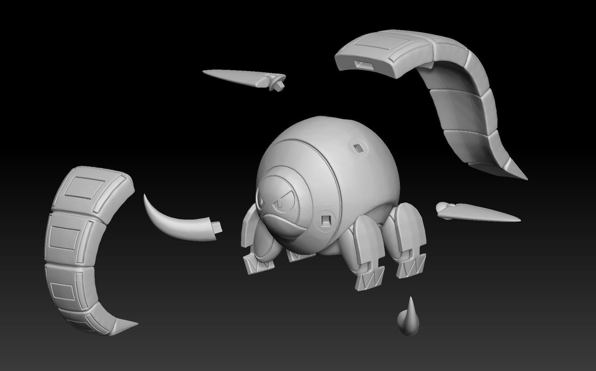 Pokemon Paradox Future Donphan Iron Treads 3D print model_2