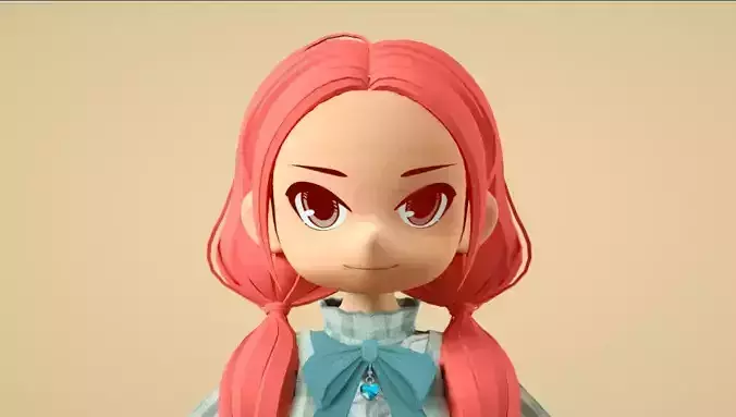 Girls in light green checkered dress