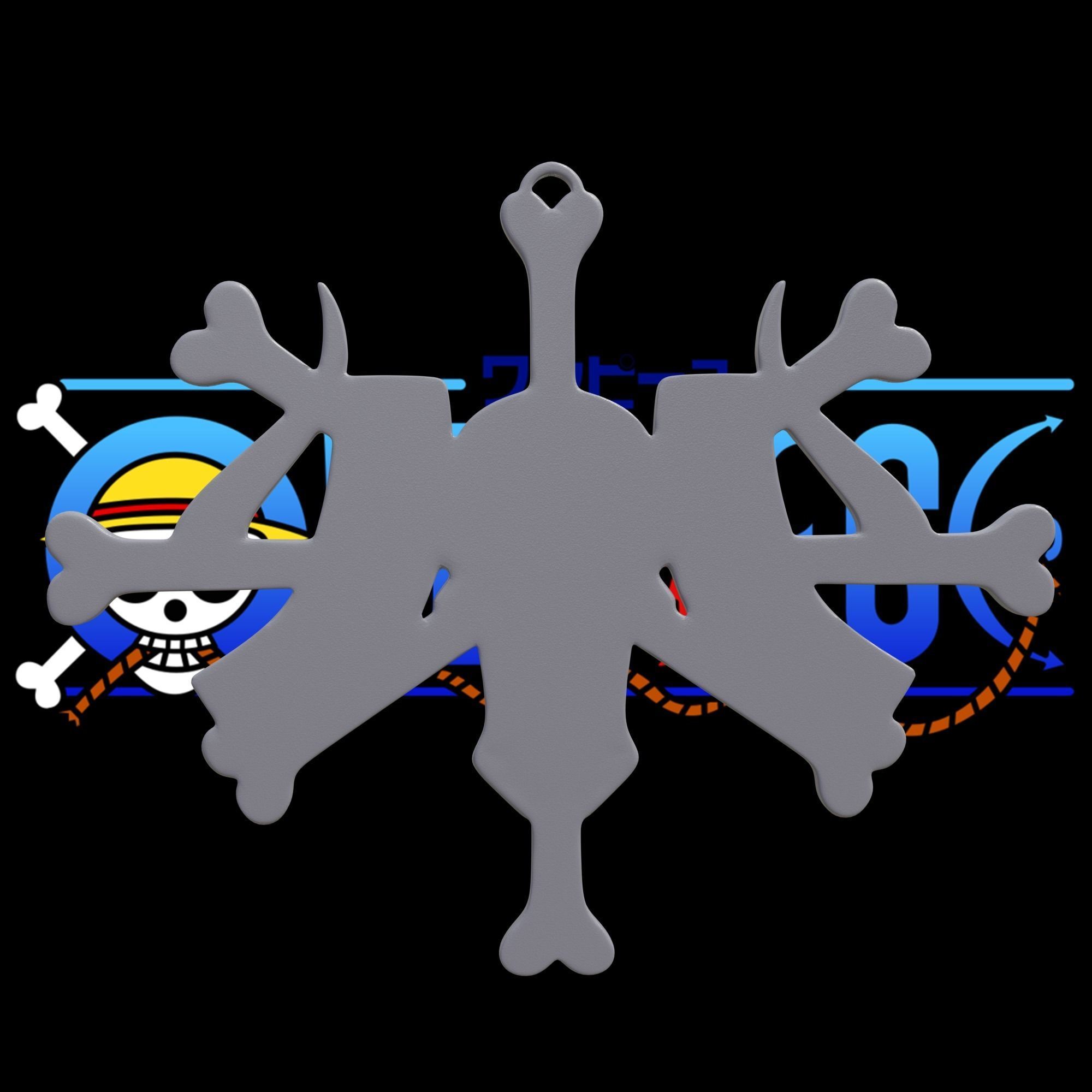 Keychain Kaido Jolly Roger v2 - One Piece 3D print model_1