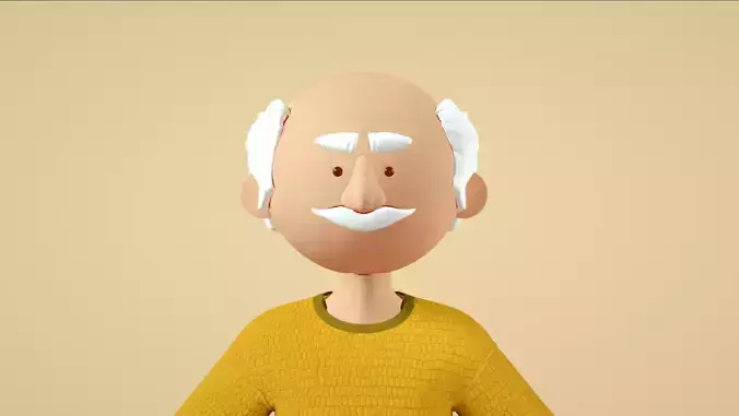 cartoon old man