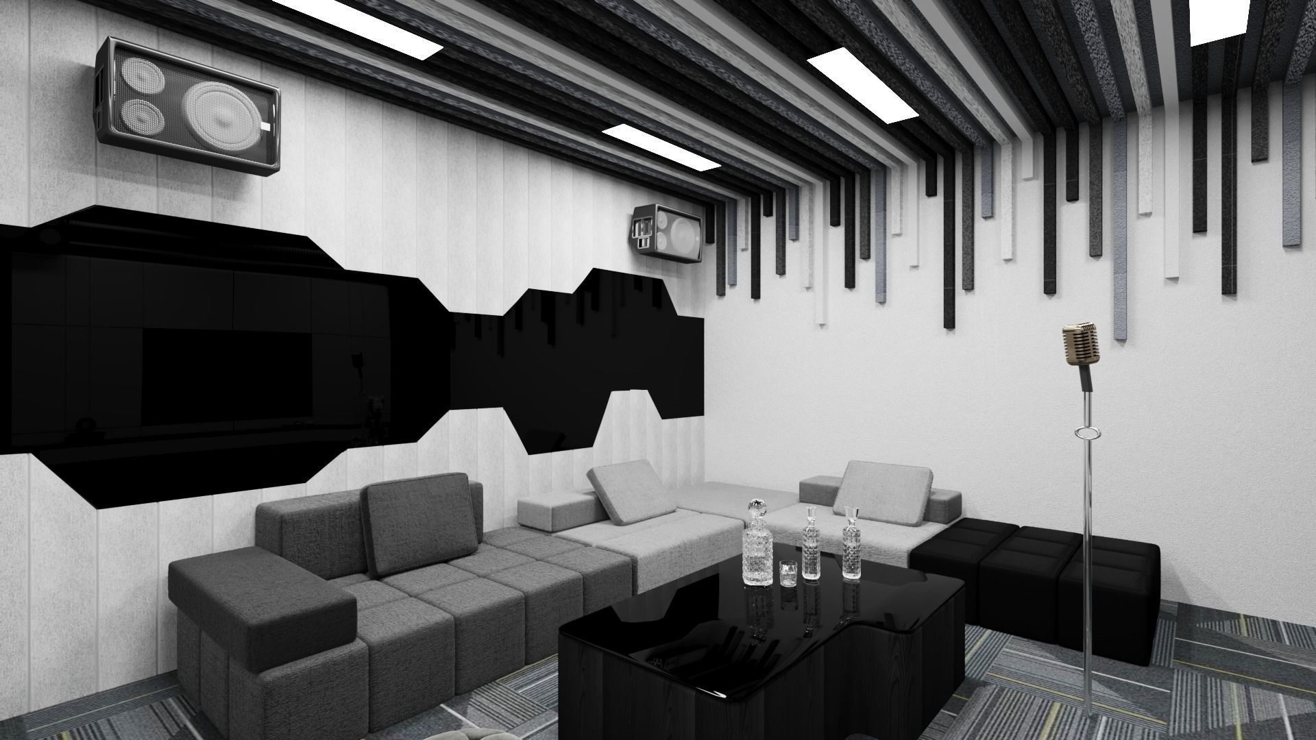 Karaoke room  Free low-poly 3D model_1