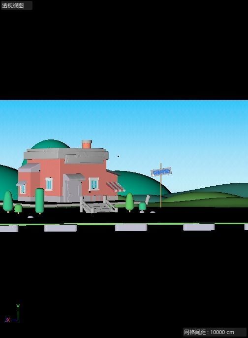 seaside restaurant 3D model_1