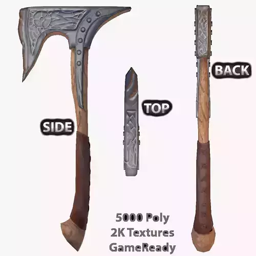 Stylized Axe - GameReady - 2K Textures Low-poly 3D model
