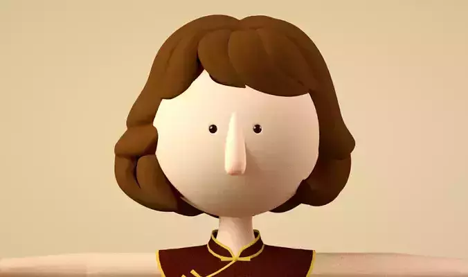 cartoon cheongsam girl