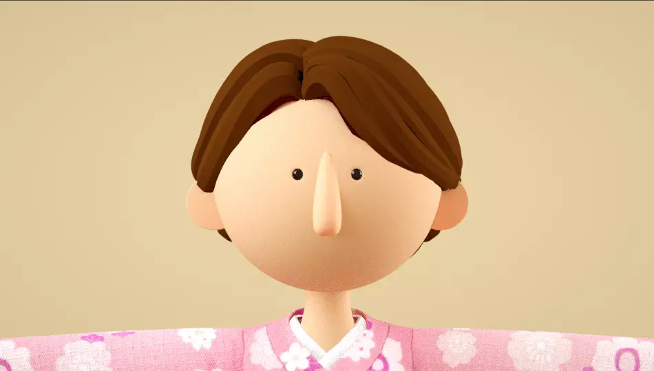 japanese kimono girl 3D model