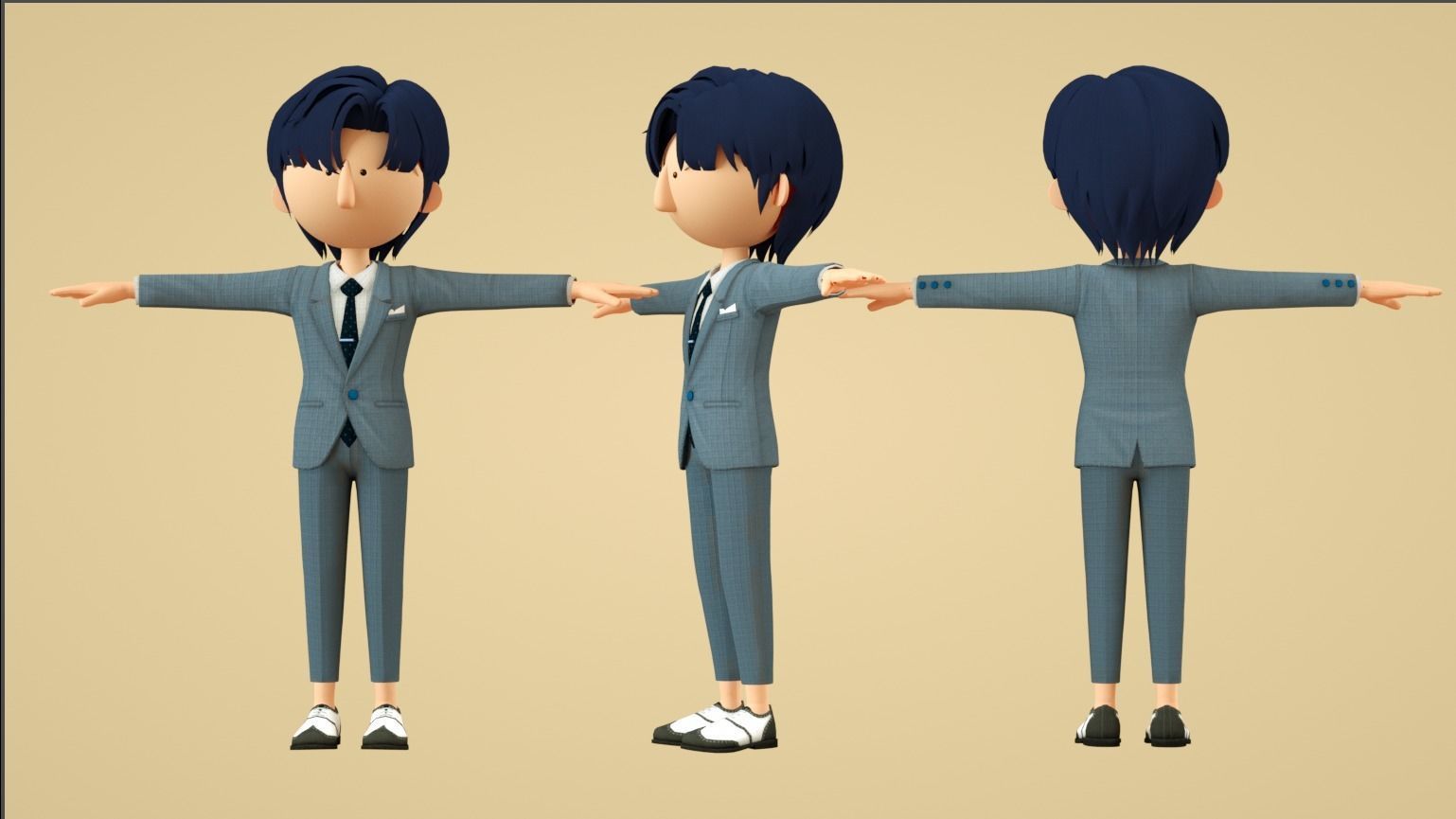 cartoon boy 3D model_2