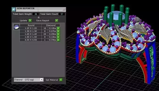 Diamond printed ladies ring