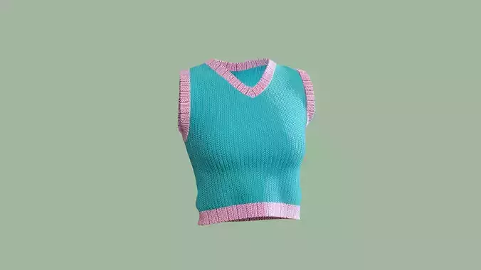 Crochet Knit Vest Gilet MD 3D Model 