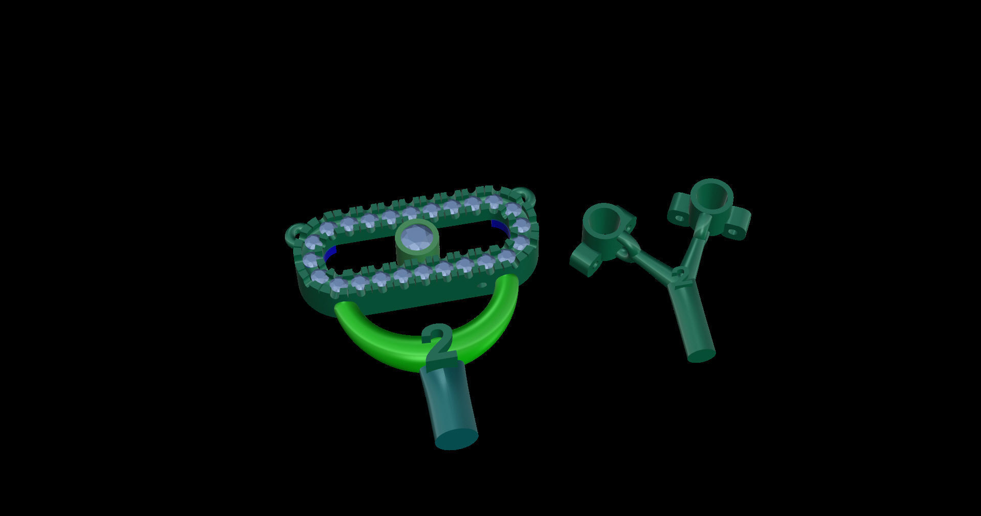 Moving Diamonds  Small  Necklace  3D print model_8