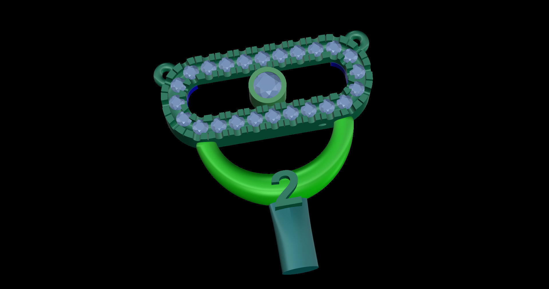 Moving Diamonds  Small  Necklace  3D print model_17