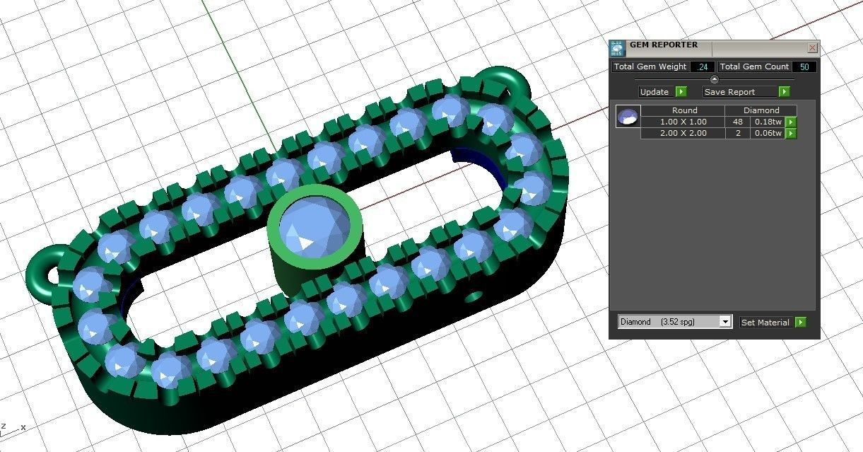 Moving Diamonds  Small  Necklace  3D print model_11