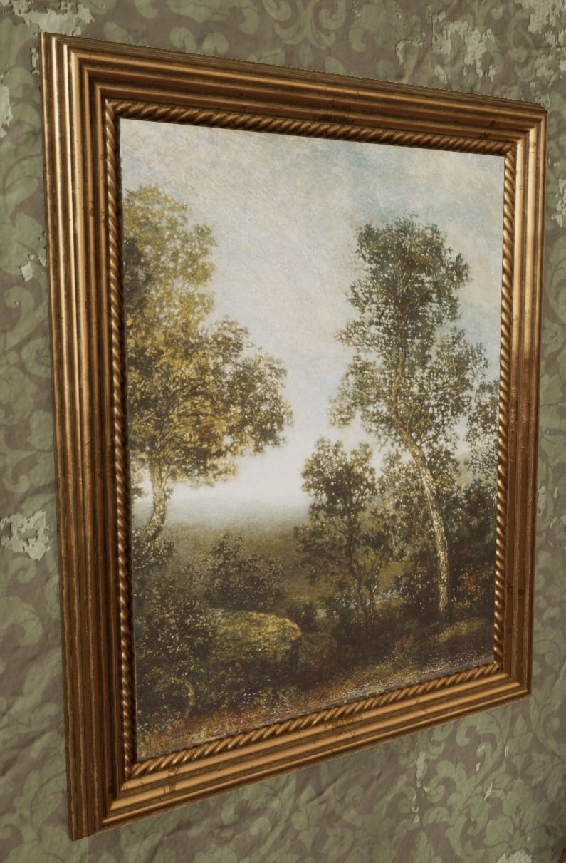 Antique Old Paintings Low-poly 3D model_2