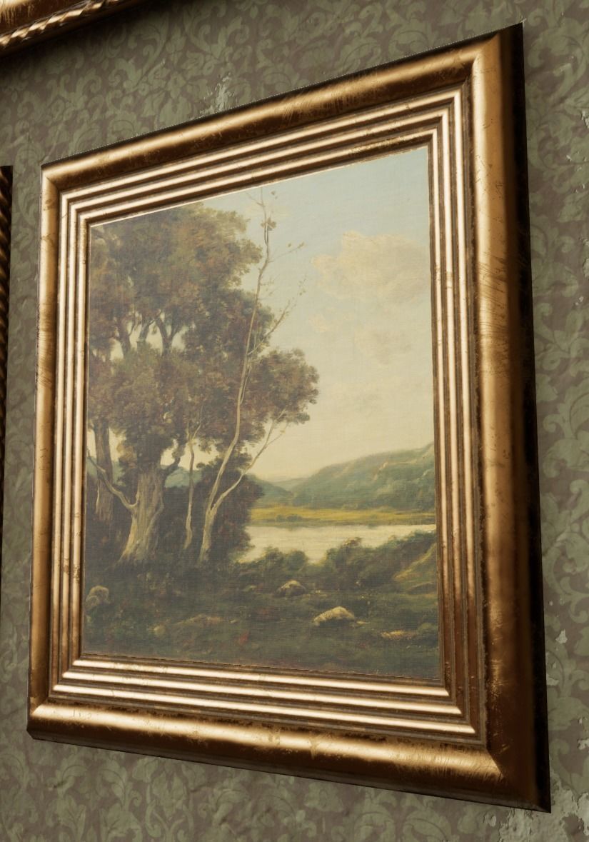 Antique Old Paintings Low-poly 3D model_4