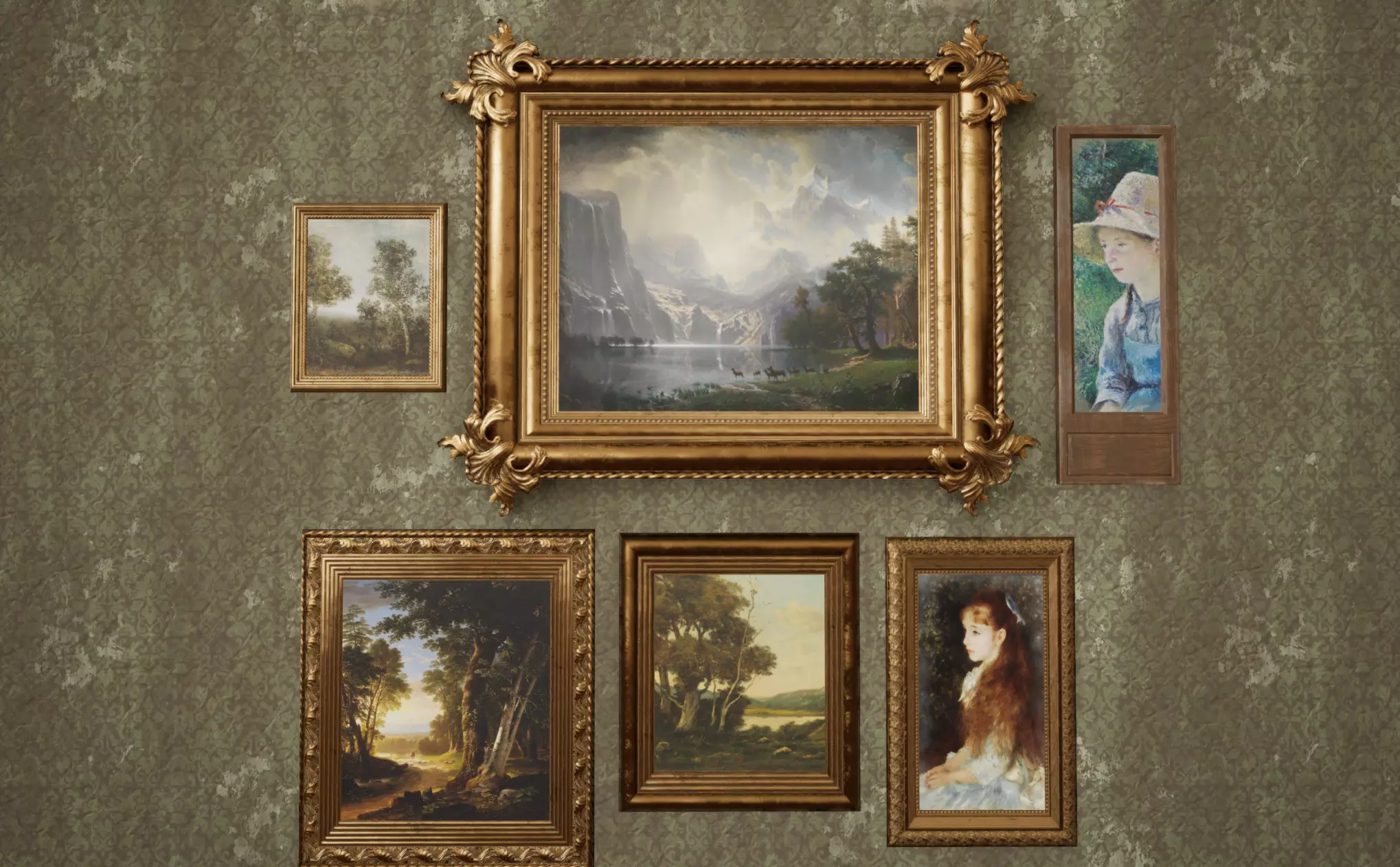 Antique Old Paintings Low-poly 3D model_0