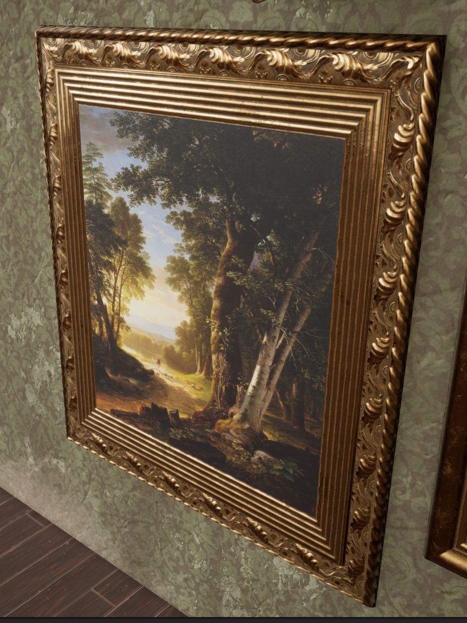 Antique Old Paintings Low-poly 3D model_3