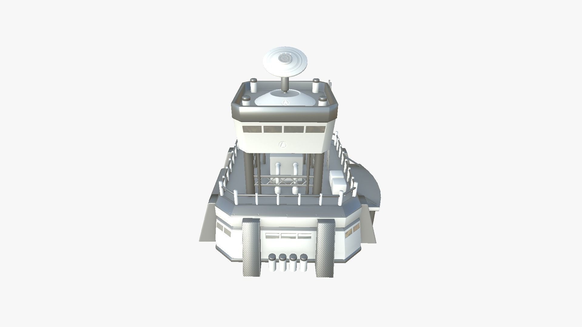 SciFi Facility B02 White Gray - Sci Fi Exterior Design Low-poly 3D model_4