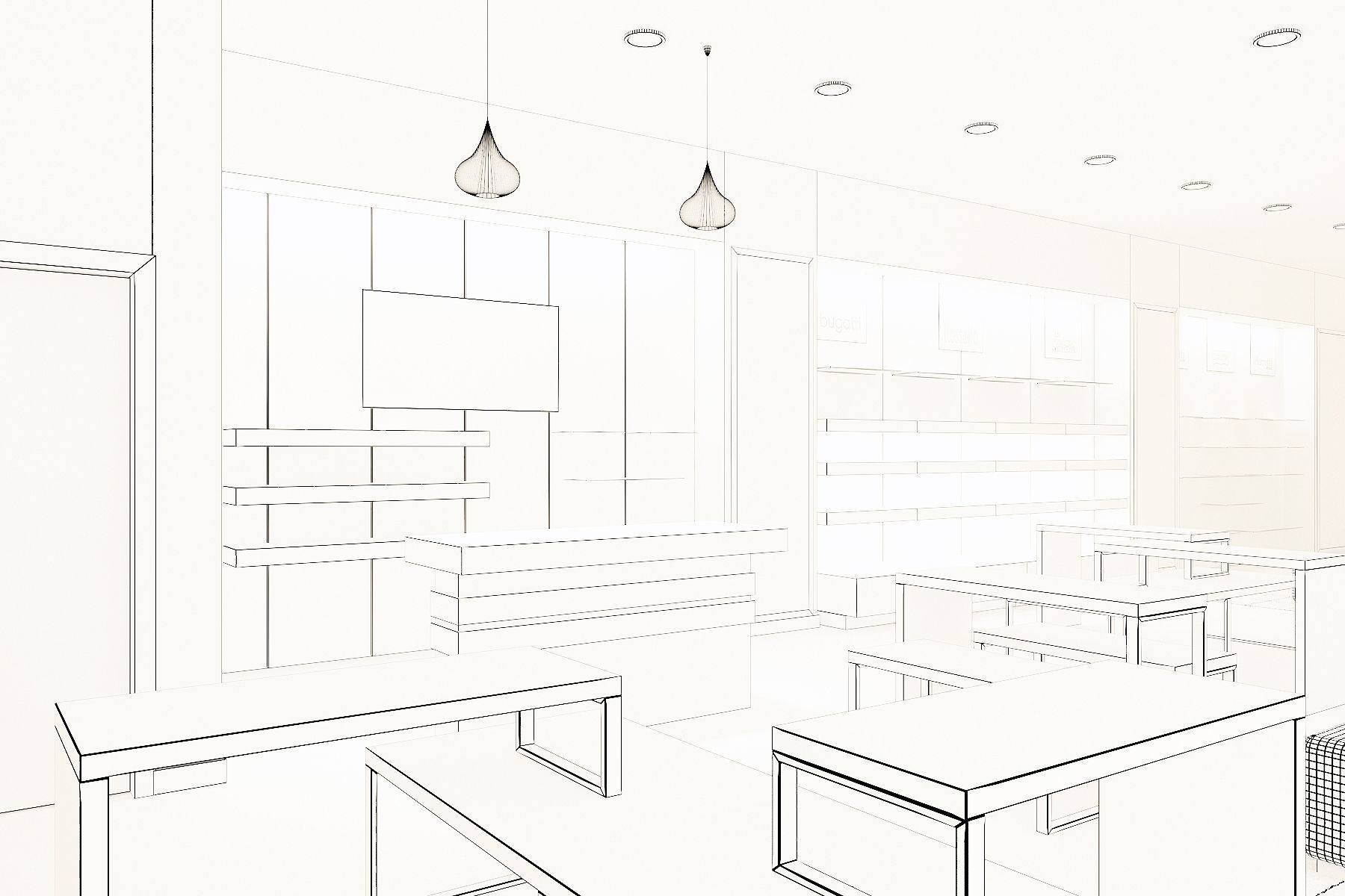 Shoe store interior 3D model_5