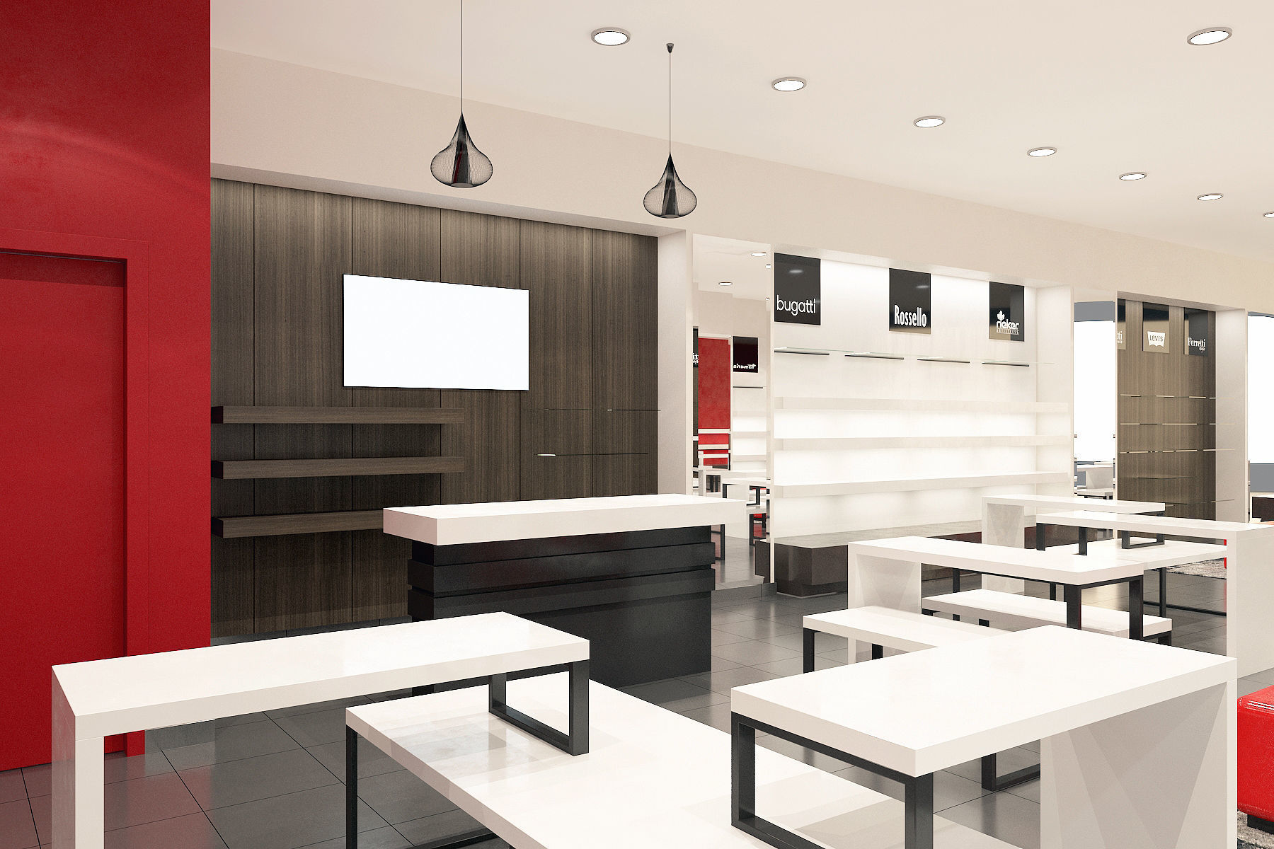 Shoe store interior 3D model_2