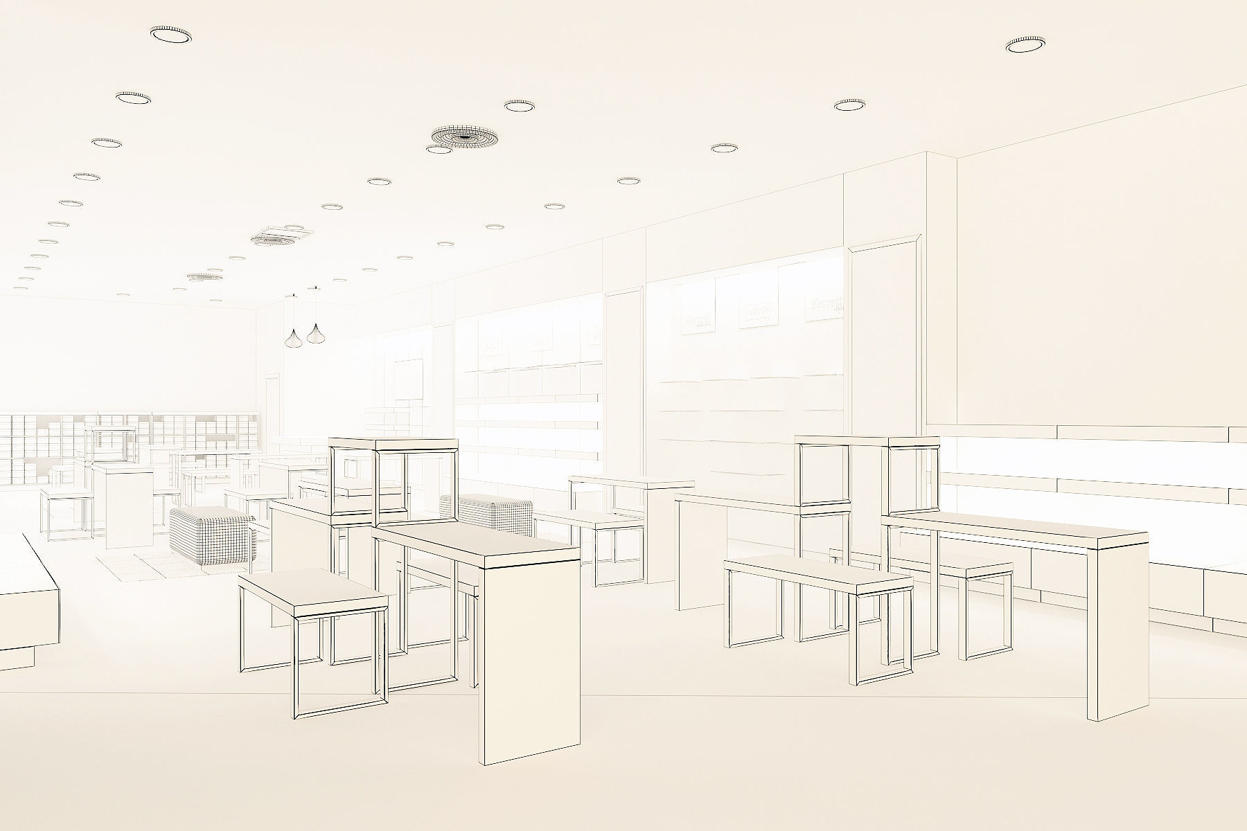 Shoe store interior 3D model_3