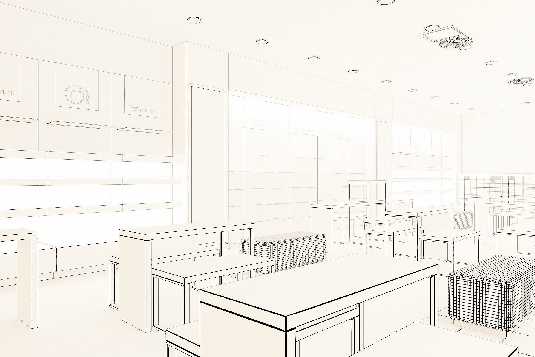 Shoe store interior 3D model_4