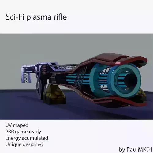 Sci-fi plasma rifle Free low-poly 3D model Sci-fi plasma rifle Free low-poly 3D model