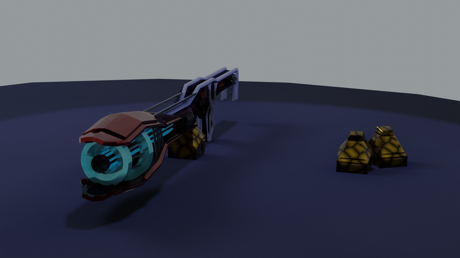Sci-fi plasma rifle Free low-poly 3D model_15