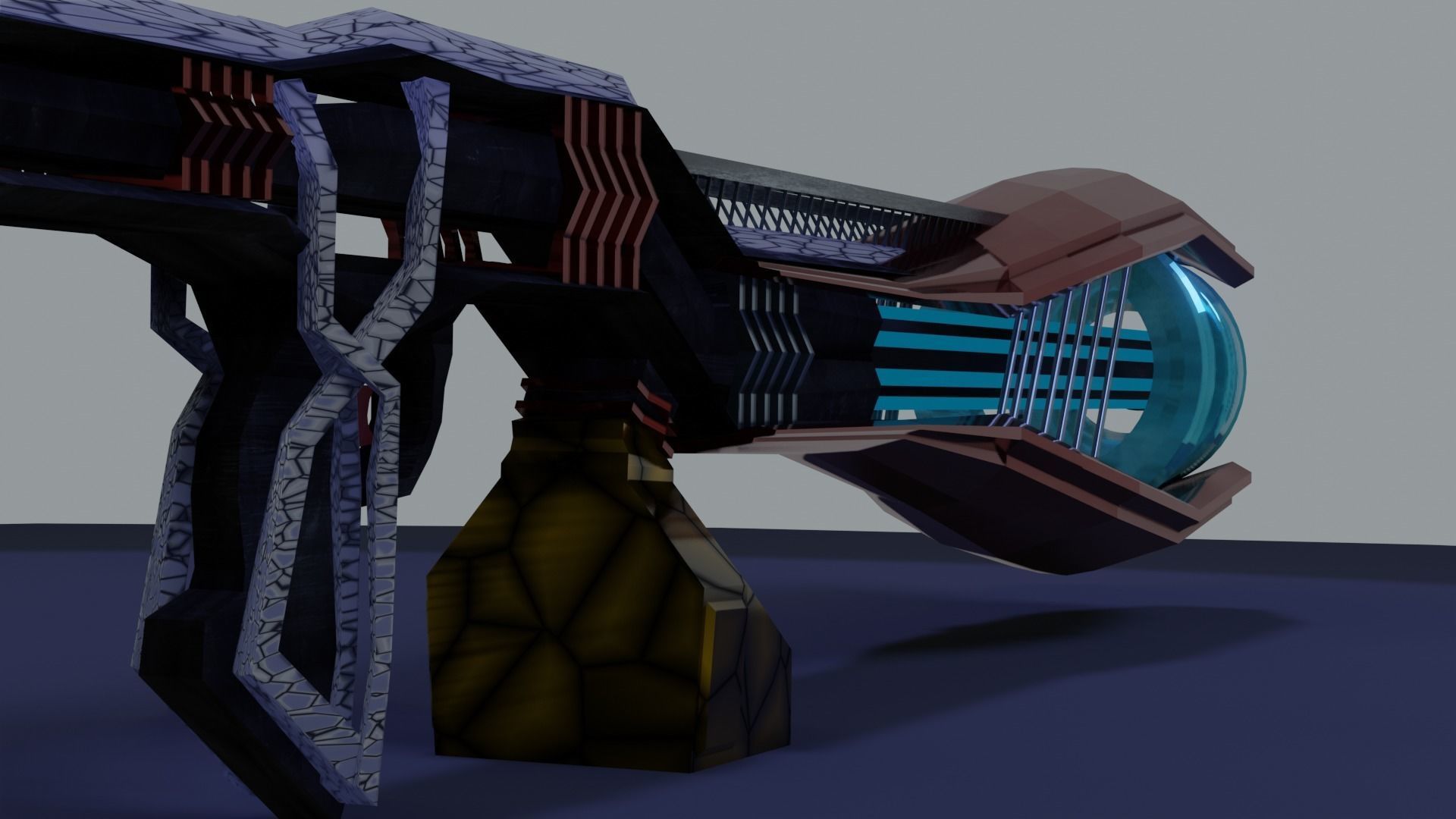 Sci-fi plasma rifle Free low-poly 3D model_5