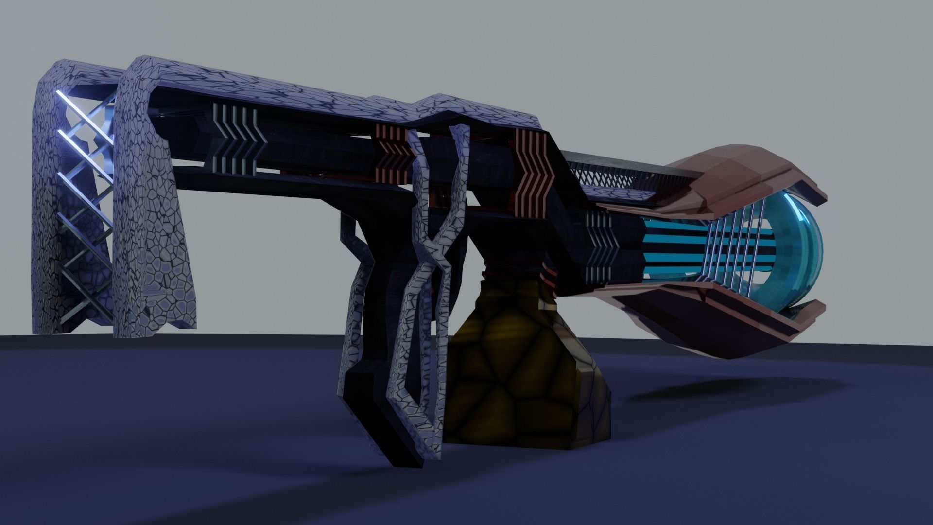 Sci-fi plasma rifle Free low-poly 3D model_3