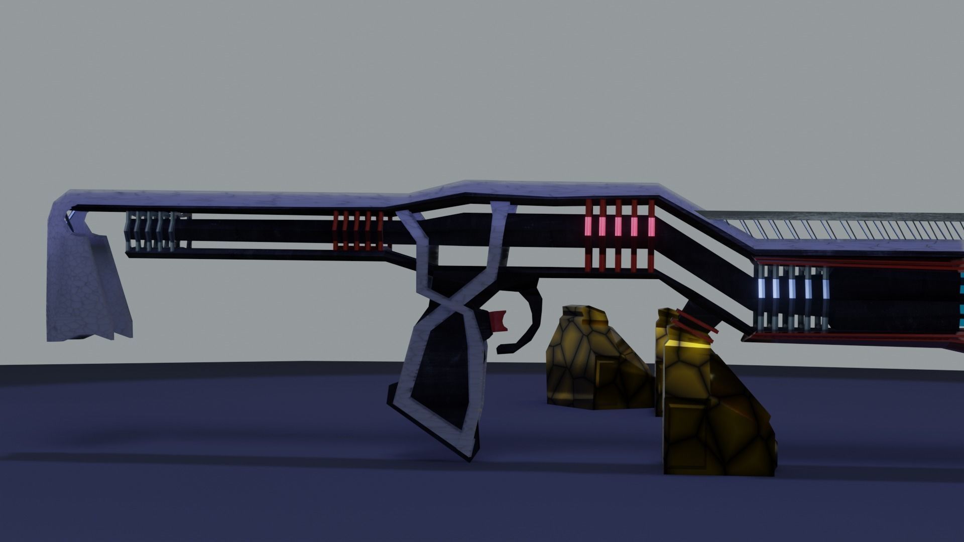 Sci-fi plasma rifle Free low-poly 3D model_7