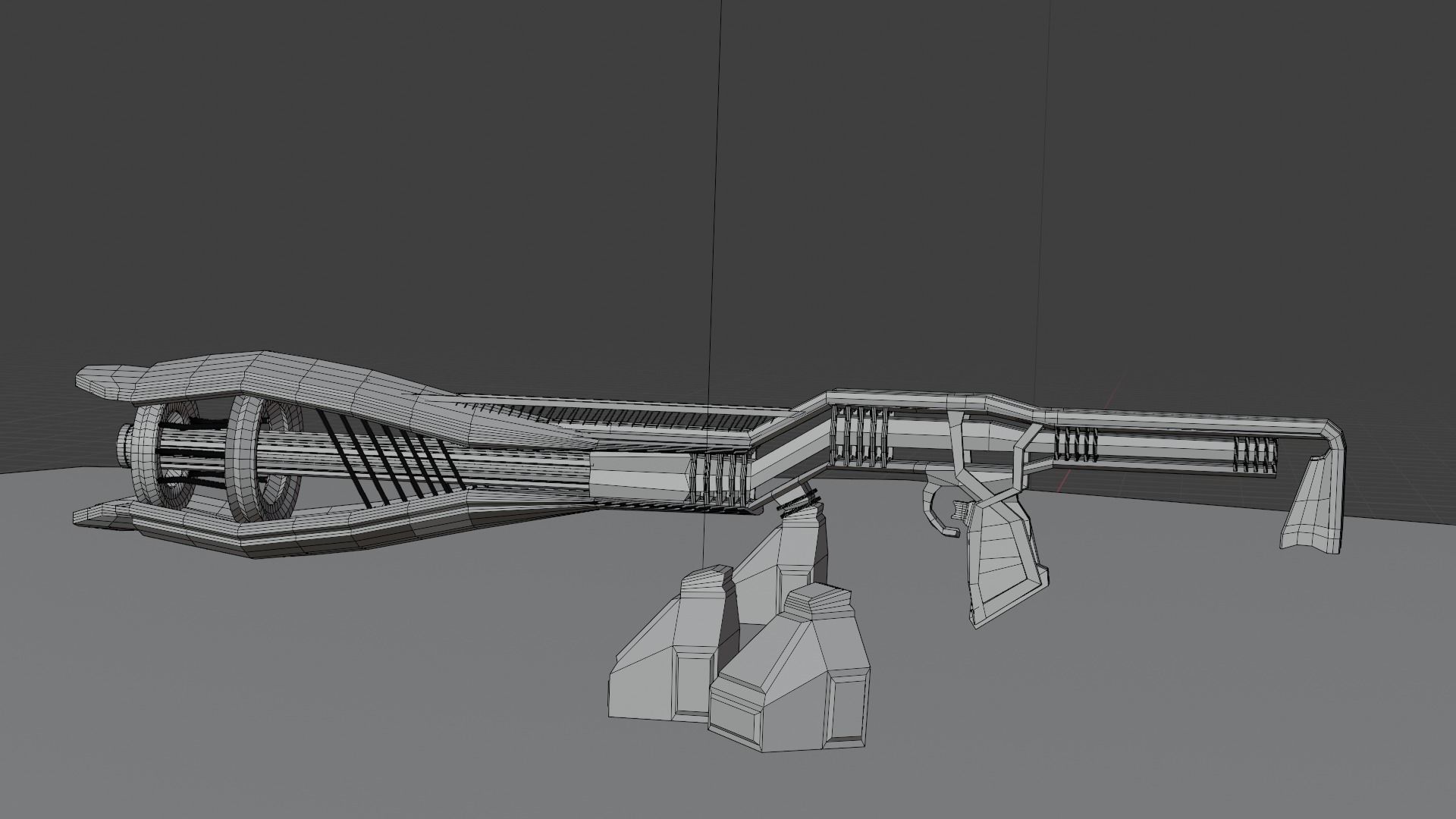 Sci-fi plasma rifle Free low-poly 3D model_11