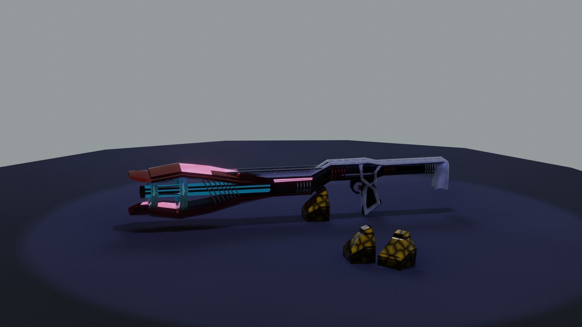 Sci-fi plasma rifle Free low-poly 3D model_9