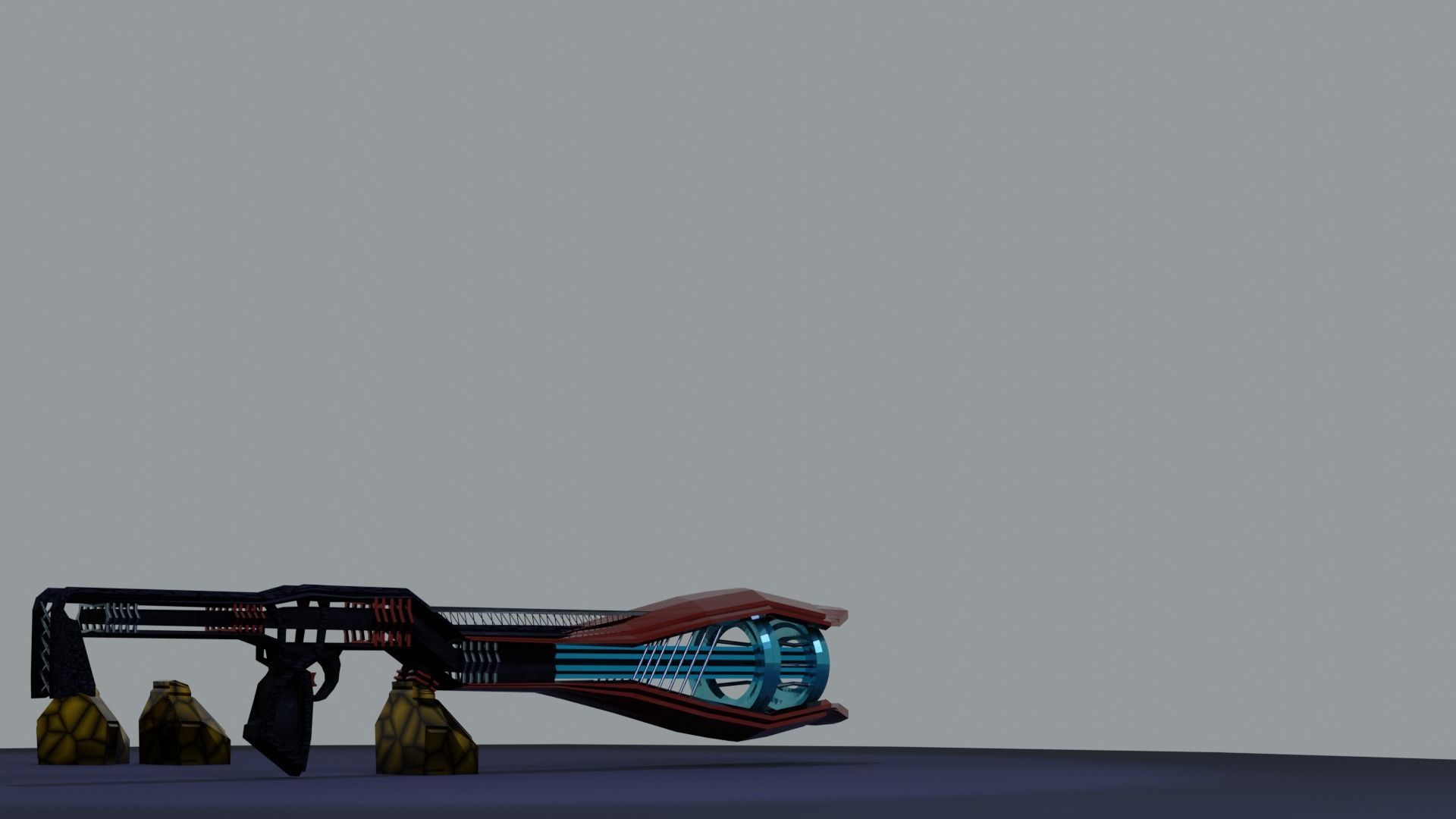 Sci-fi plasma rifle Free low-poly 3D model_8