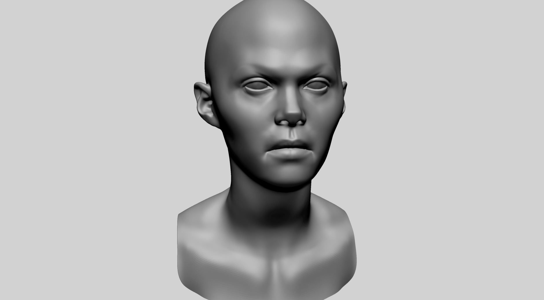 Female Head Basemesh - Expressions 3D model_9